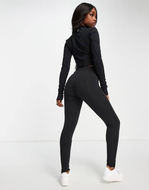 Reebok seam detail leggings in black