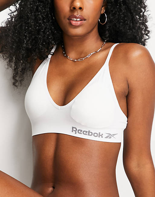 Reebok seamless bra in white