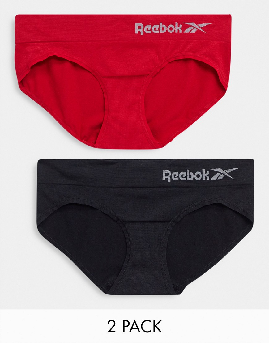 Reebok - Set van 2 naadloze slips in zwart en rood