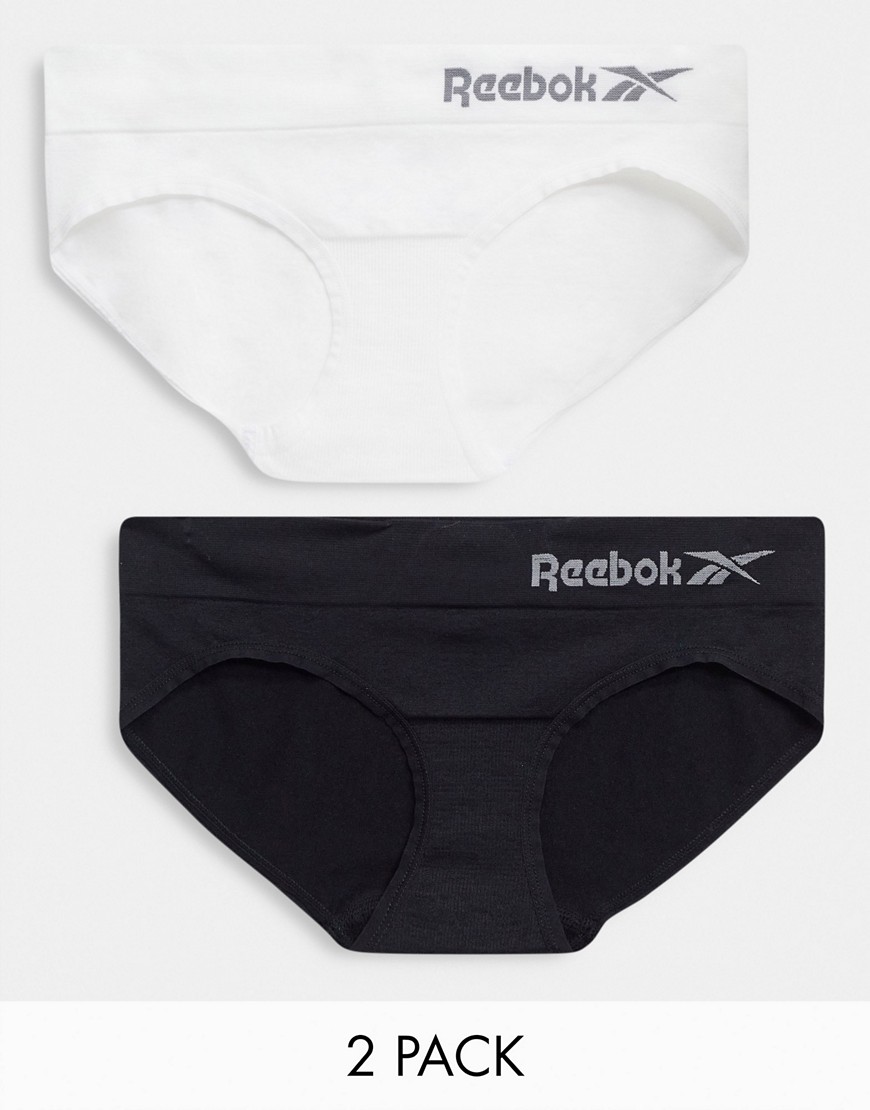 Reebok - Set van 2 naadloze slips in zwart en wit