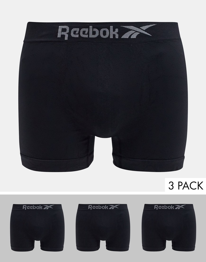Reebok - Set van 3 naadloze boxershorts in zwart