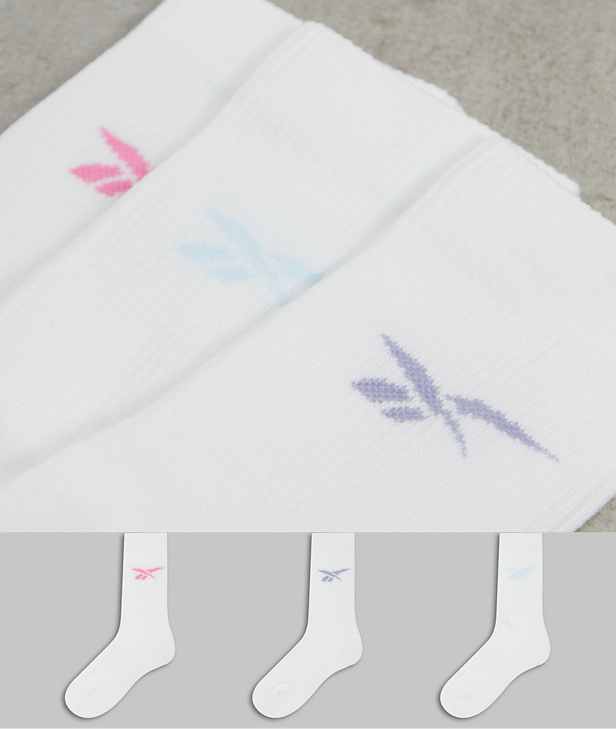 Reebok - Set van 3 paar sportieve sokken met logo in wit en pastel-Roze