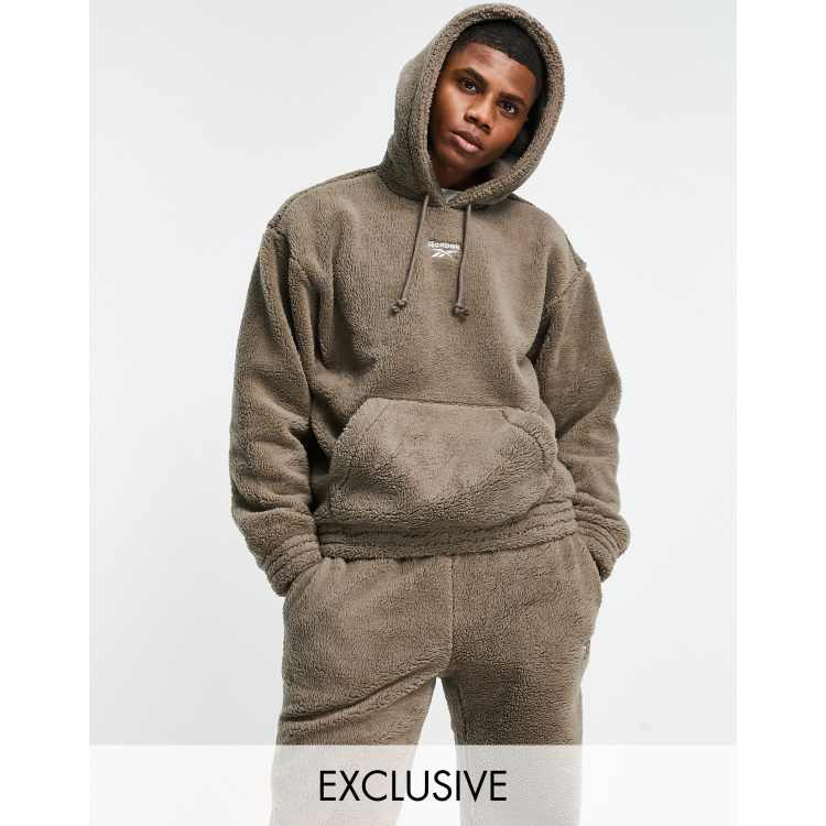 Reebok sherpa hoodie in taupe brown - exclusive to ASOS | ASOS