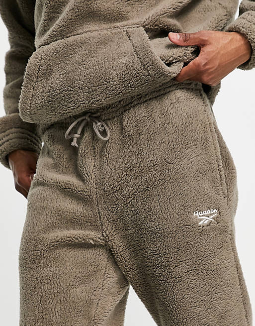 Tracksuits Reebok sherpa joggers in taupe brown - exclusive to  