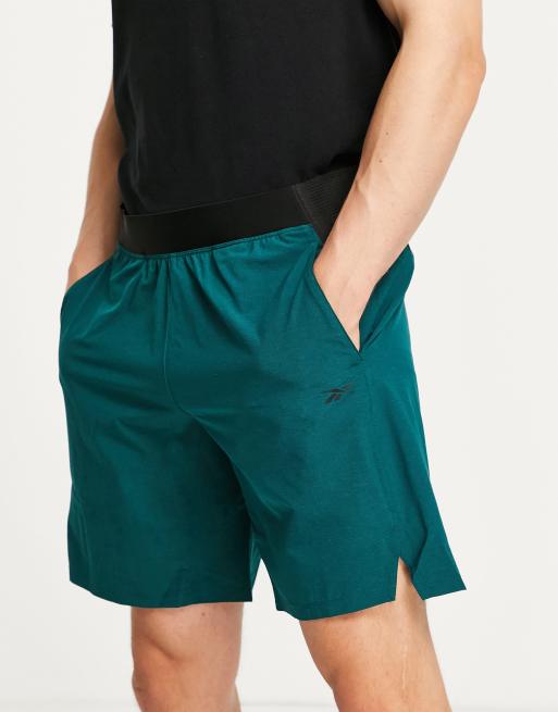 Reebok shorts with contrast waist in dark green ASOS