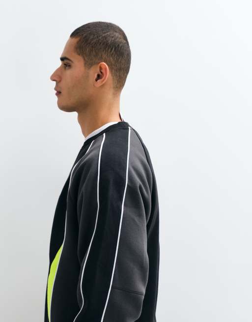 Reebok Sidewinder Football felpa girocollo nera, 3 di 5