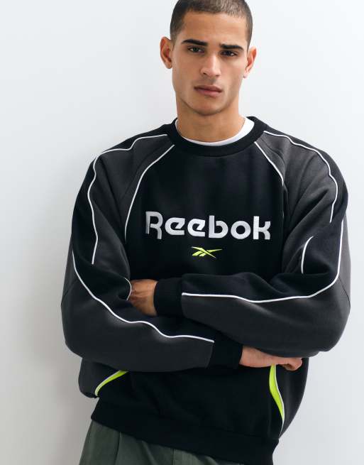 Reebok Sidewinder sweat-shirt ras de cou de football noir, 2 de 5