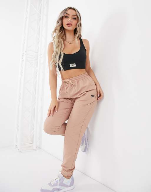 Reebok small logo fleece bralette in black, 4 of 4