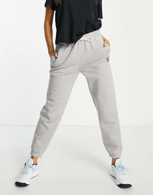 Reebok small logo joggers in light grey ASOS