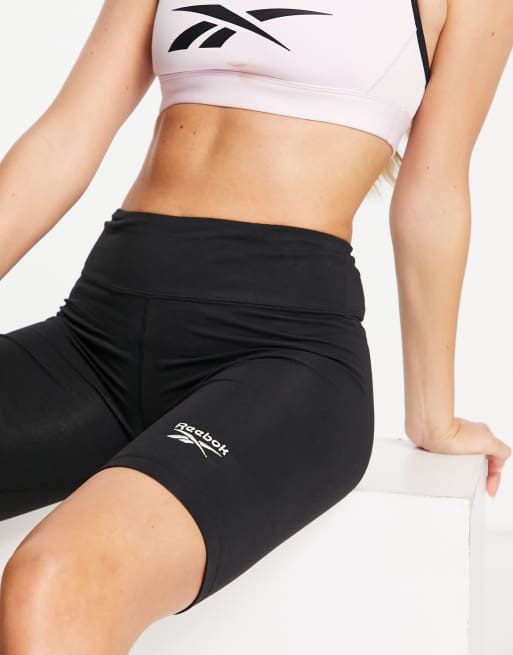 Reebok small logo legging shorts in black