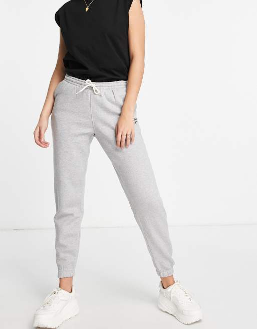 Reebok small logo trackies in light grey