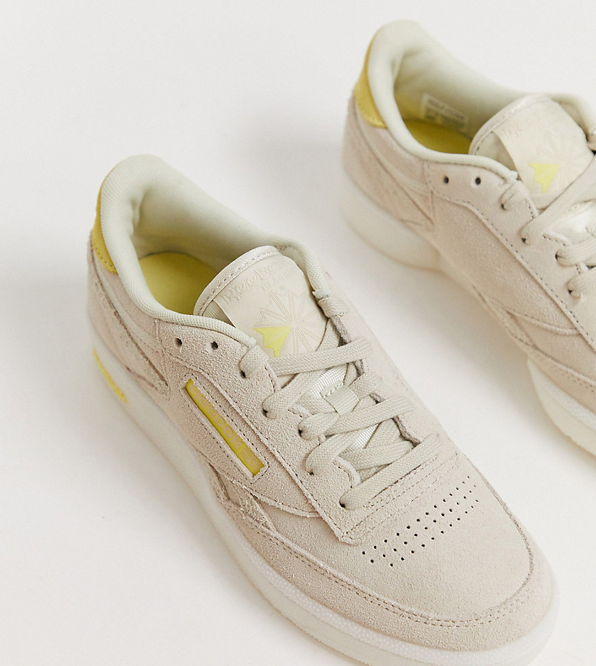 Reebok - Suede Club C - Sneakers con tallone fluo - In esclusiva per ASOS-Bianco
