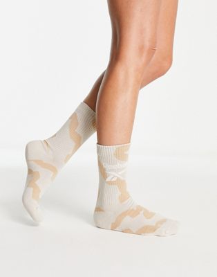 Reebok summer Waves 2 pack socks in beige