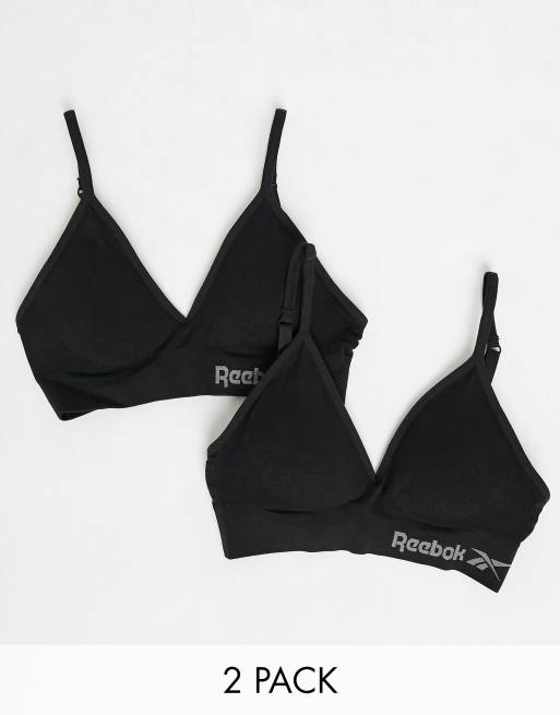 Reebok – Svart behå i seamless-design, 2-pack