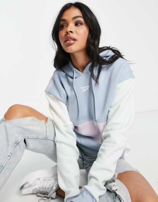 Reebok - Sweat à capuche effet color block pastel - Multicolore
