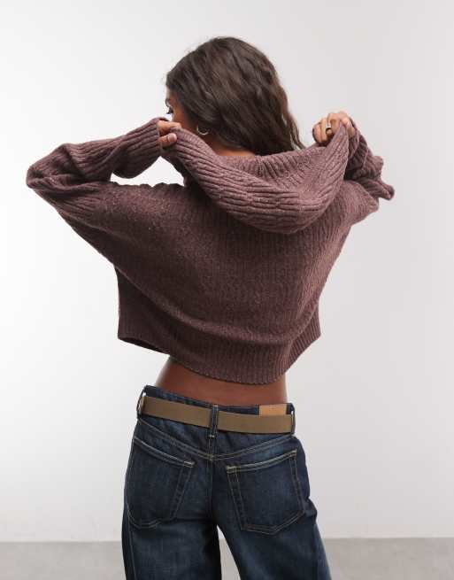 Reebok sweat à capuche Elevated Athletic en maille torsadée marron, 3 de 4