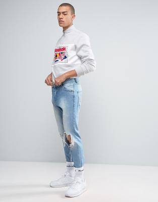 sweat reebok vintage gris