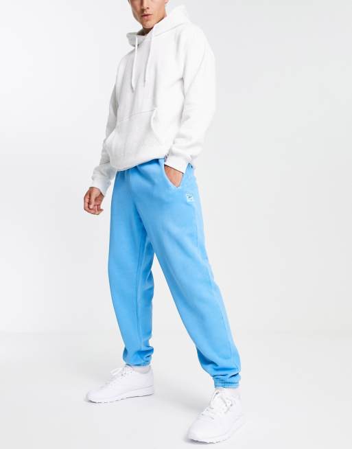 Oversize Sweatpants, Ocean Blue Sweatpants, Baggy Blue Cotton