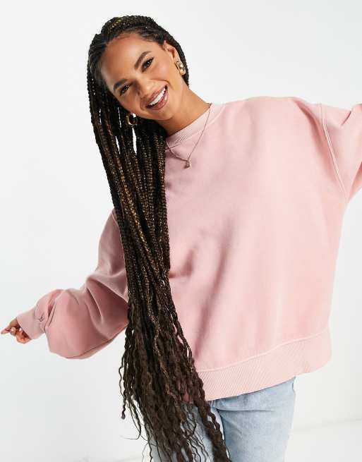 Pink hotsell reebok sweatshirt