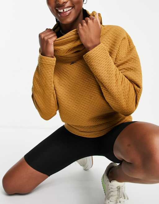 Reebok sweatshirt with neck detail in tan, 4 of 4