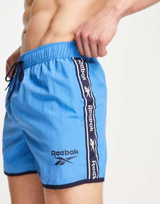 Reebok swim shorts with logo taping in light blue - ASOS Price Checker