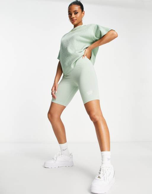 Reebok – Szałwiowozielone krótkie legginsy - LGREEN