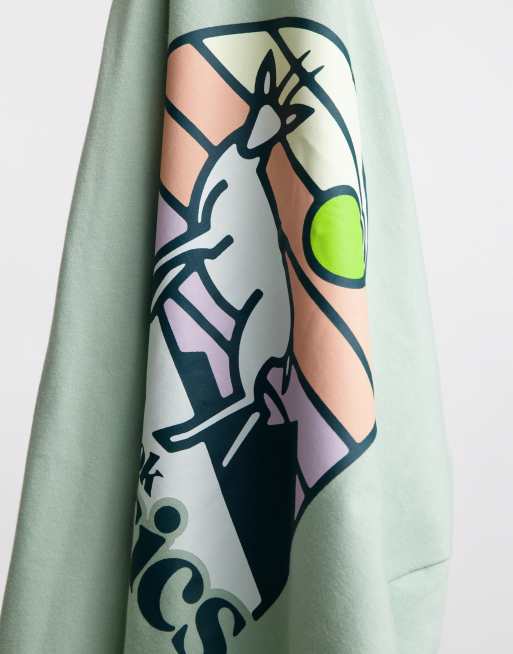 Reebok – T-Shirt in hellem Salbeigrün mit Camping-Grafikprint, exklusiv bei ASOS, 4 von 4