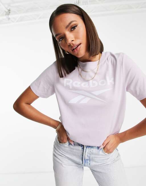 Reebok - T-shirt met groot logo in lila
