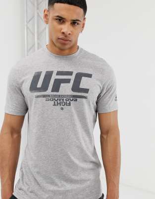 Reebok - T-shirt met UFC-logo in grijs 