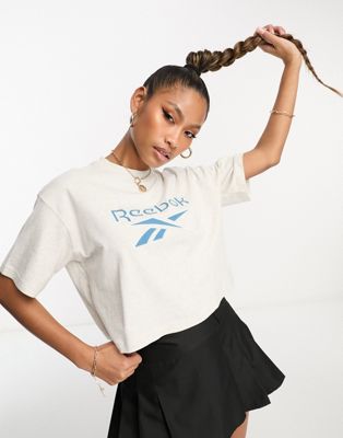 Reebok t-shirt with large logo in off white