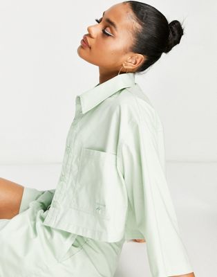 Reebok tailored cropped shirt in mint green - exclusive to ASOS