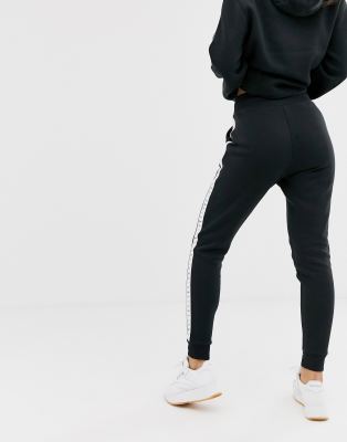 black high waisted track pants