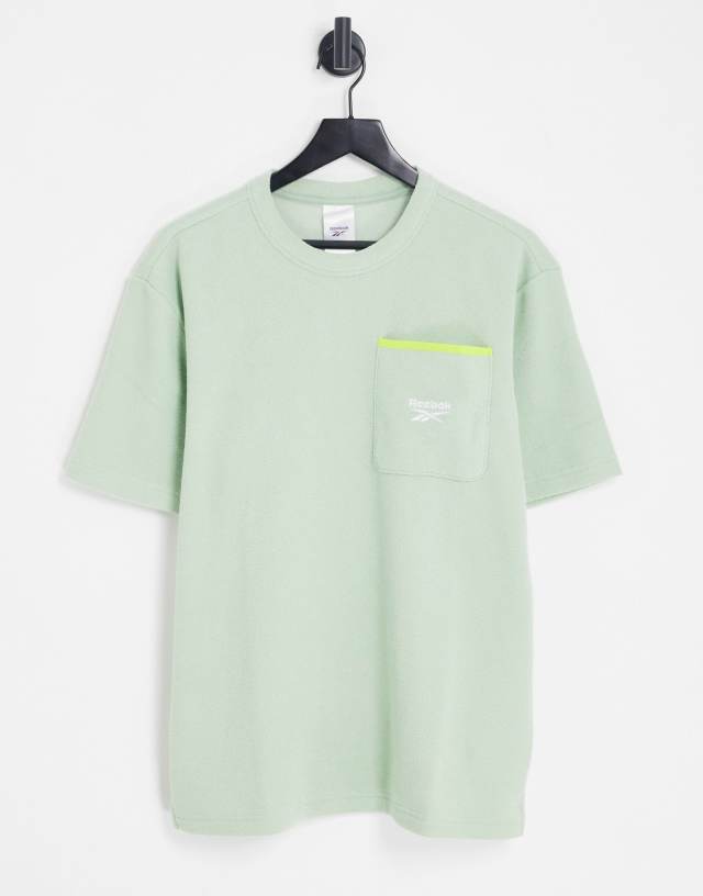 Reebok terry towel t-shirt in sage