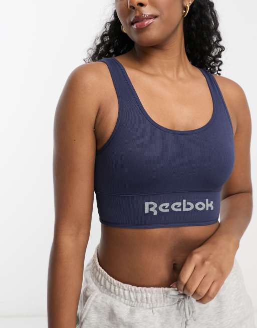 Reebok - Tilly - Sømløs vendbar croptop i marineblå, 2 af 4