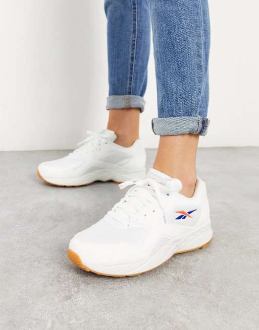 Reebok Torch Hex sneakers in white blue red ASOS