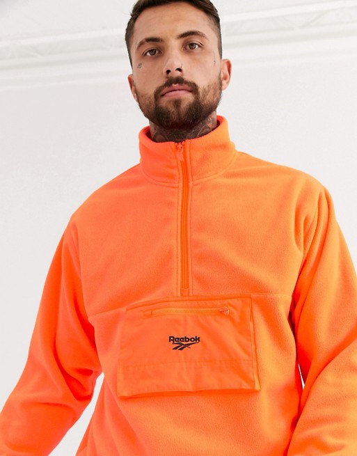 Reebok trail fleece jacket in orange