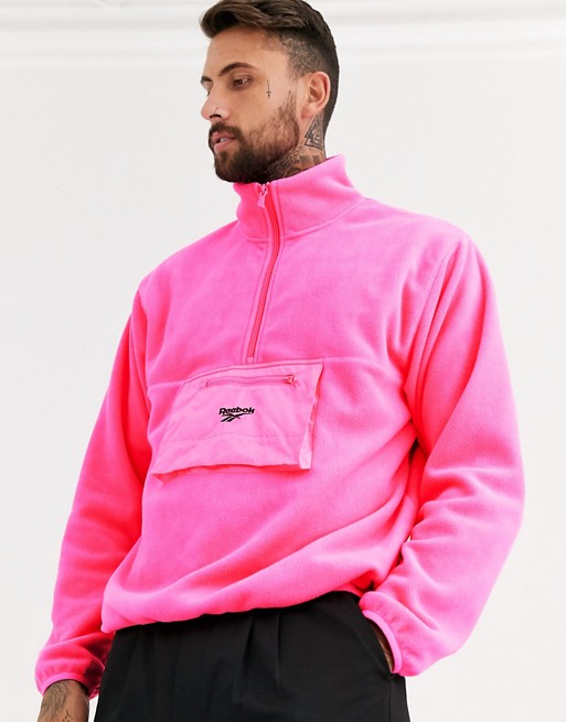 Reebok trail fleece jacket in pink