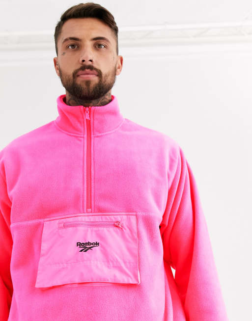 Reebok trail fleece jacket in pink