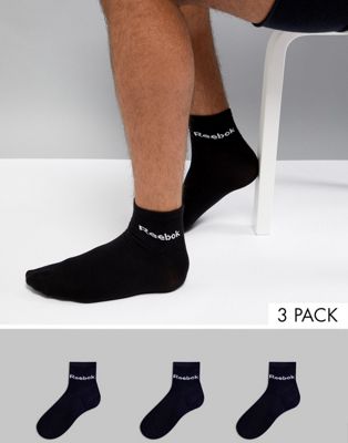 reebok black ankle socks