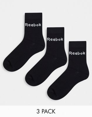 Reebok Training 3 pack crew socks in black