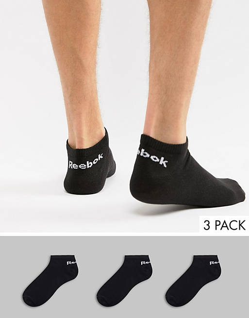 Reebok Training 3 Pack Sneaker Socks In Black AB5277 | ASOS