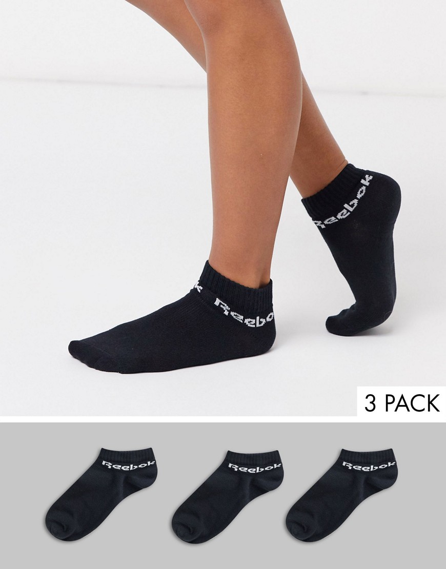 Reebok Training - Confezione da 3 paia di calzini alla caviglia neri-Nero