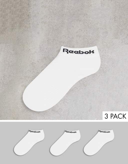 Reebok Training core 3 pack ankle socks in white