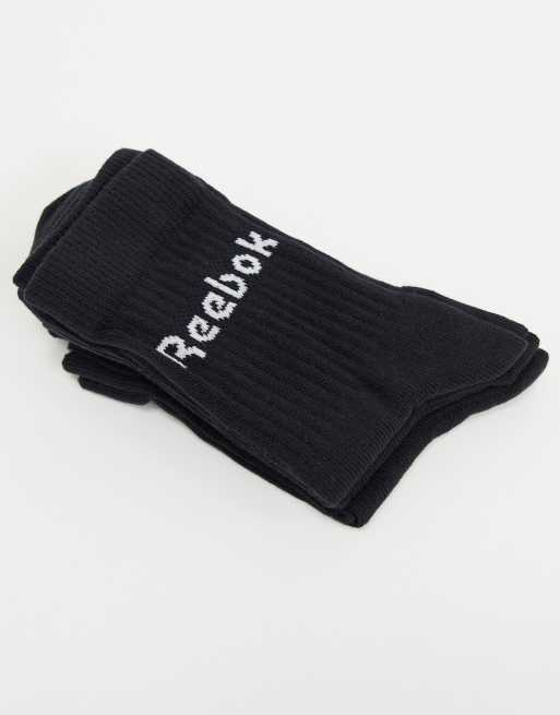 Reebok Training core 3 pack crew socks in black, 4 of 4