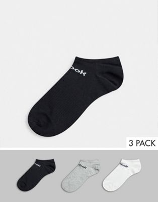Reebok Training core 3 pack low cut socks in multi