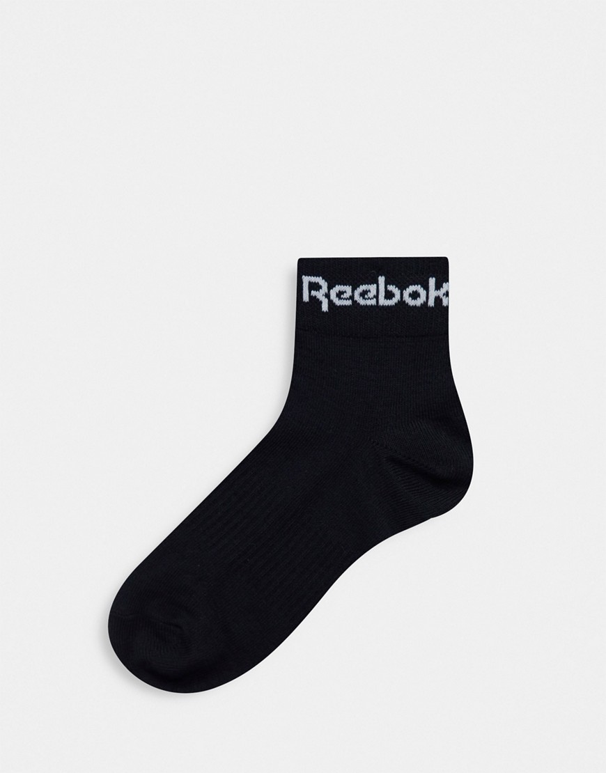 reebok training - core - confezione da 3 paia di calzini alla caviglia neri-nero