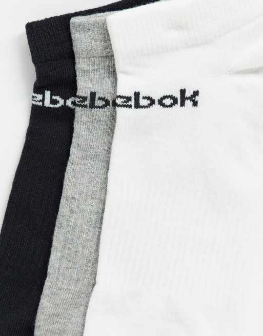 Reebok - Training - Core - Set van 3 paar lage sokken in zwart, wit en grijs, 4 van 4