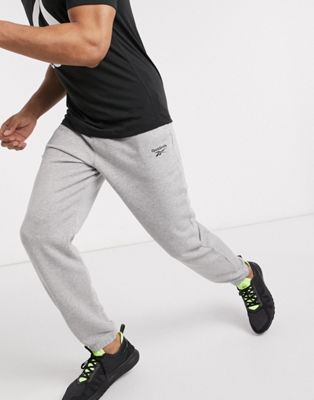 Reebok Training Cuffed Sweatpants In Gray Marl | ModeSens