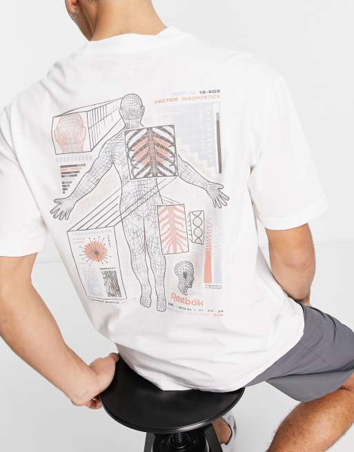 Reebok - Training - Data Fitness - T-shirt met grafische print in wit