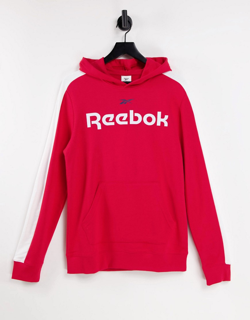 Reebok training essentials linear logo hoodie in vector red